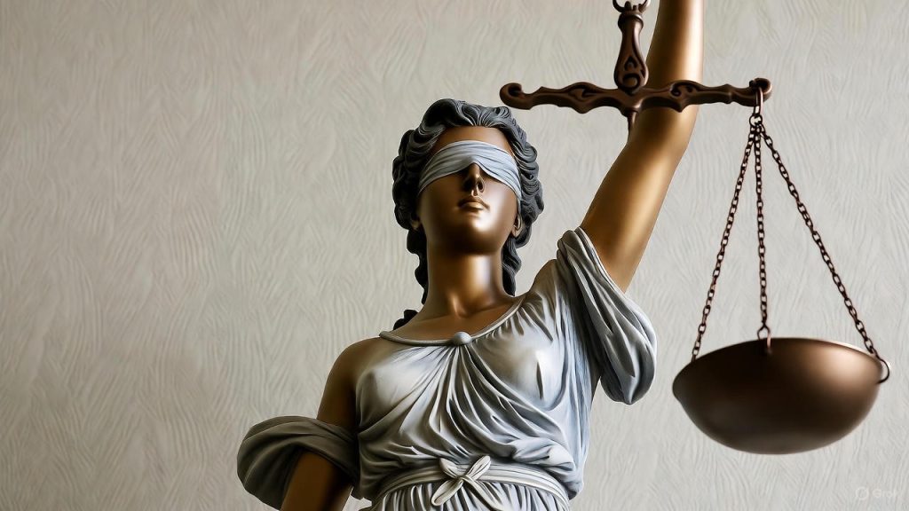 Statue of Lady Justice holding scales, symbolizing impartial justice system